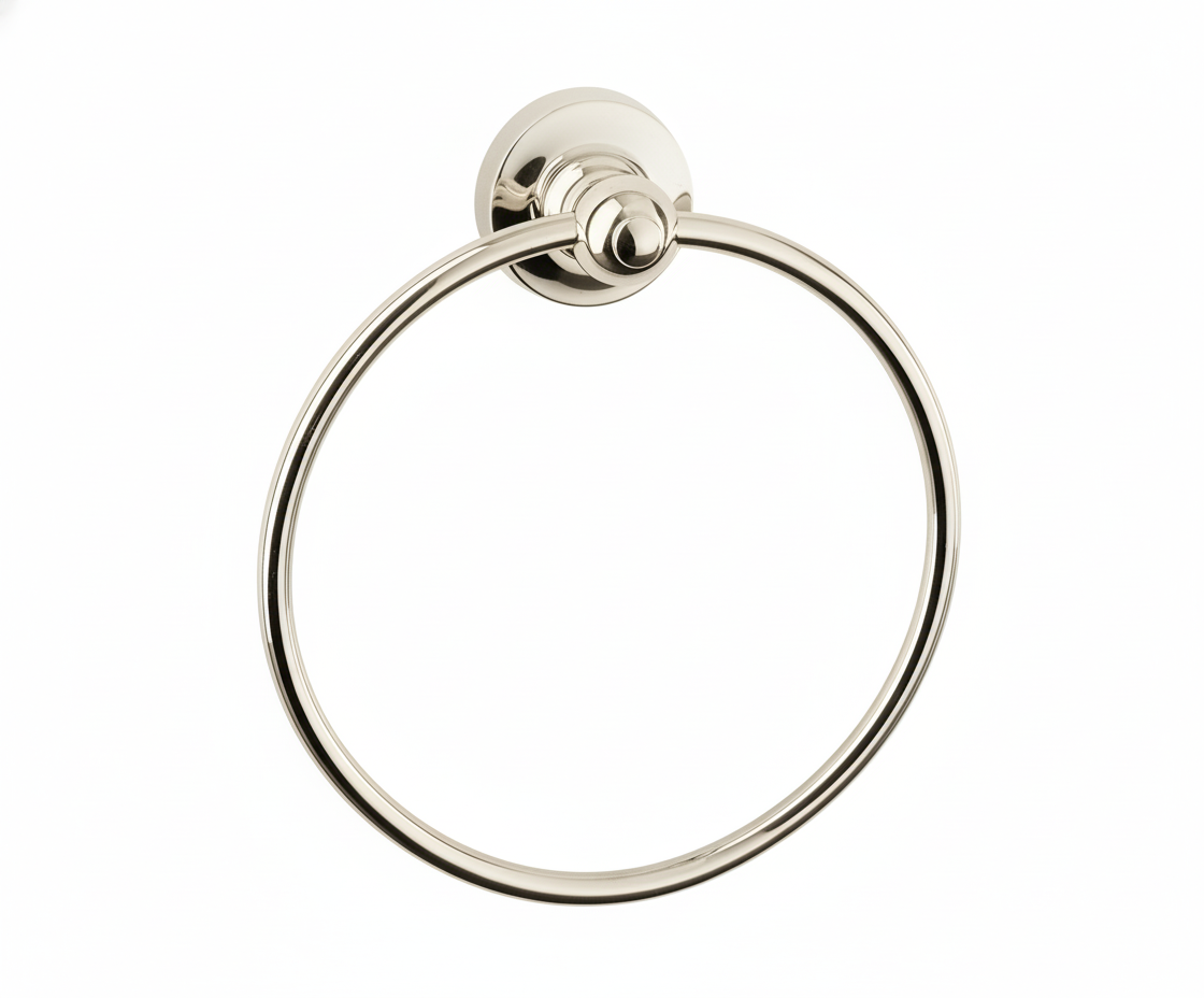 Nickel Plate TOWEL RING in a traditional style compatible with Barber Wilsons, Lefroy Brooks, Rudge, and Chadder & Co.