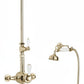 Nickel Plate EXSPOSED THERMOSTATIC SHOWER AND HANDSET CRADLE KIT in a traditional style compatible with Barber Wilsons, Lefroy Brooks, Rudge, and Chadder & Co.