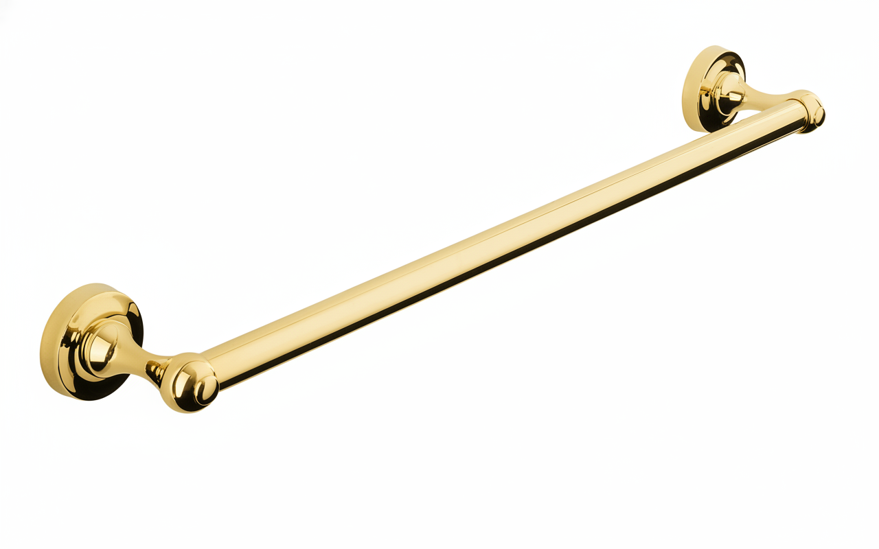 Polished Brass 600MM TOWEL RAIL in a traditional style compatible with Barber Wilsons, Lefroy Brooks, Rudge, and Chadder & Co.