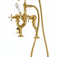 Polished Brass Bath Mixer Deck Mounted in a traditional style compatible with Barber Wilsons, Lefroy Brooks, Rudge, and Chadder & Co.