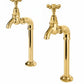 Polished Brass BIB TAPS EXTENDED upstand bibs in a traditional style compatible with Barber Wilsons, Lefroy Brooks, Rudge, and Chadder & Co.