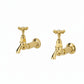 Polished Brass BIB TAPS ONLY in a traditional style compatible with Barber Wilsons, Lefroy Brooks, Rudge, and Chadder & Co.