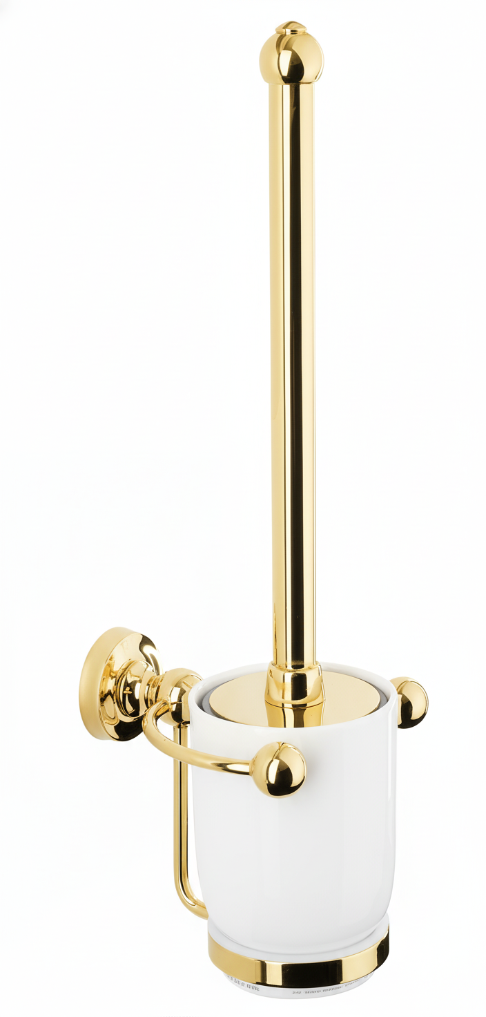 Polished Brass CERAMIC WALL BRUSH in a traditional style compatible with Barber Wilsons, Lefroy Brooks, Rudge, and Chadder & Co.