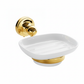 Polished Brass CERAMIC SOAP DISH in a traditional style compatible with Barber Wilsons, Lefroy Brooks, Rudge, and Chadder & Co.