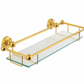 Polished Brass GLASS GALLERY SHELF in a traditional style compatible with Barber Wilsons, Lefroy Brooks, Rudge, and Chadder & Co.
