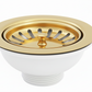Polished Brass KITCHEN SINK WASTE in a traditional style compatible with Barber Wilsons, Lefroy Brooks, Rudge, and Chadder & Co.