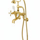 Polished Brass Bath Mixer Wall MOUNTED (PN-1950) in a traditional style compatible with Barber Wilsons, Lefroy Brooks, Rudge, and Chadder & Co.