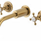 Weathered Brass Weathered Brass 3 Holed basin Mixer Wall Mounted in a traditional style compatible with Barber Wilsons, Lefroy Brooks, Rudge, and Chadder & Co.