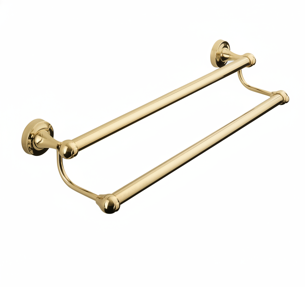 Weathered Brass 600 DOUBLE TOWEL RAIL in a traditional style compatible with Barber Wilsons, Lefroy Brooks, Rudge, and Chadder & Co.