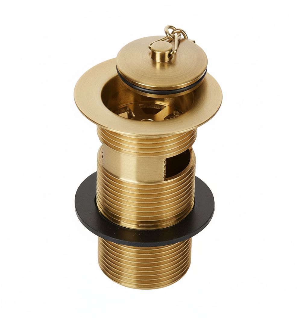 Weathered Brass BASIN WASTE in a traditional style compatible with Barber Wilsons, Lefroy Brooks, Rudge, and Chadder & Co.