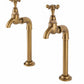 Weathered Brass BIB TAPS EXTENDED upstand bibs in a traditional style compatible with Barber Wilsons, Lefroy Brooks, Rudge, and Chadder & Co.