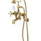 Weathered Brass Bath Mixer Wall MOUNTED (PN-1950) in a traditional style compatible with Barber Wilsons, Lefroy Brooks, Rudge, and Chadder & Co.