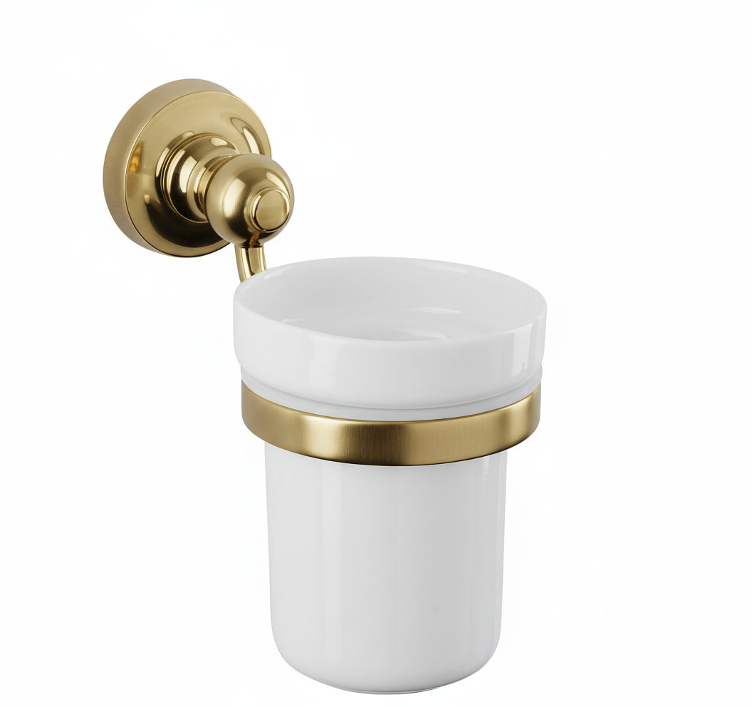 Weathered Brass CERAMIC TUMBLER in a traditional style compatible with Barber Wilsons, Lefroy Brooks, Rudge, and Chadder & Co.