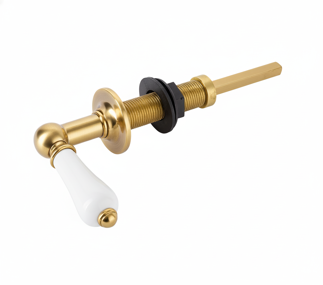 Weathered Brass CERAMIC CISTERN LEAVER in a traditional style compatible with Barber Wilsons, Lefroy Brooks, Rudge, and Chadder & Co.