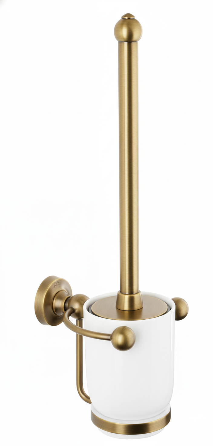 Weathered Brass CERAMIC WALL BRUSH in a traditional style compatible with Barber Wilsons, Lefroy Brooks, Rudge, and Chadder & Co.