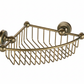 Weathered Brass CORNER BASKET in a traditional style compatible with Barber Wilsons, Lefroy Brooks, Rudge, and Chadder & Co.