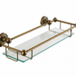 Weathered Brass GLASS GALLERY SHELF in a traditional style compatible with Barber Wilsons, Lefroy Brooks, Rudge, and Chadder & Co.