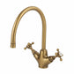 Weathered Brass KITCHEN MIXER SINGLE HOLE in a traditional style compatible with Barber Wilsons, Lefroy Brooks, Rudge, and Chadder & Co.