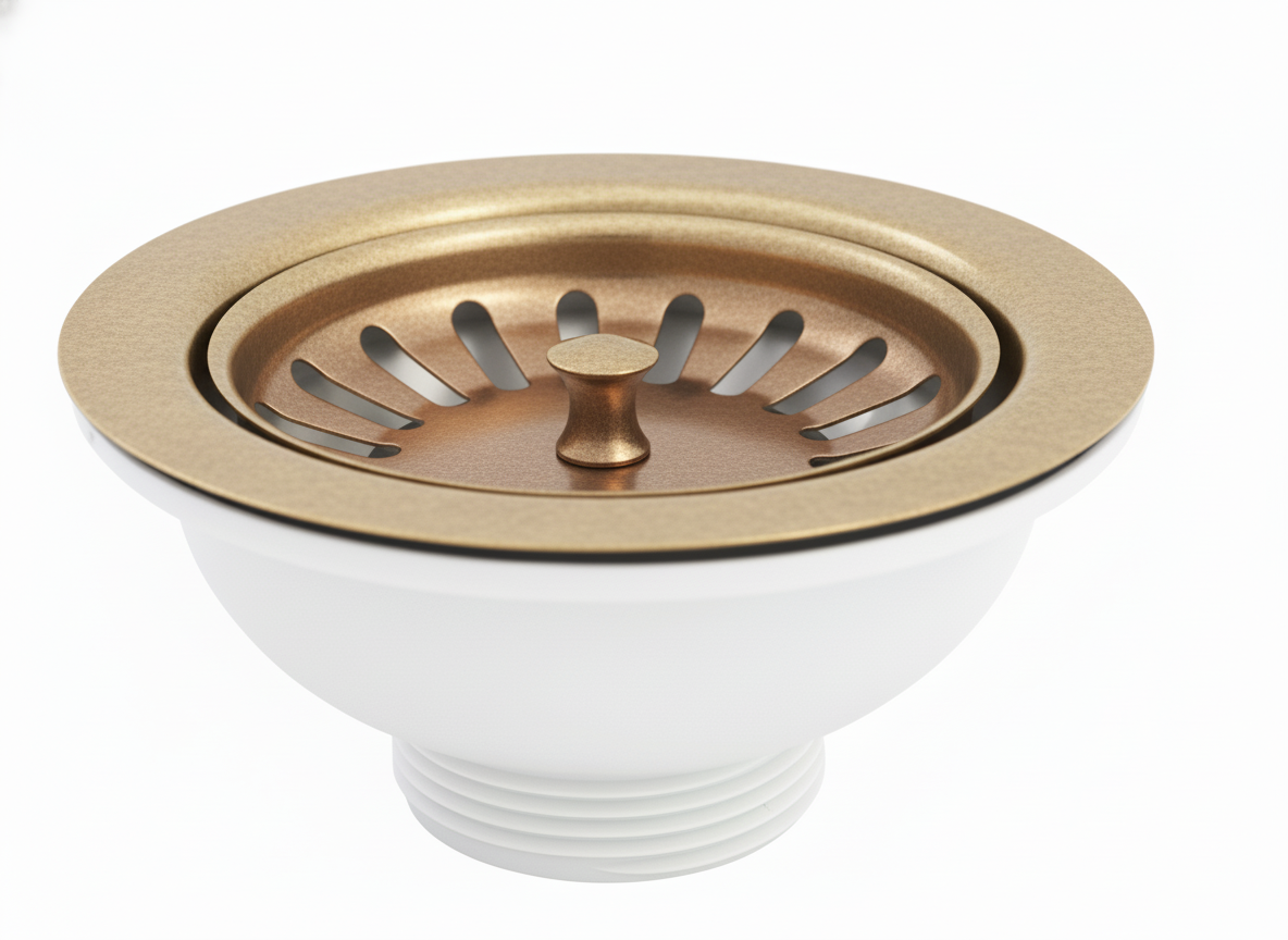 Weathered Brass KITCHEN SINK WASTE in a traditional style compatible with Barber Wilsons, Lefroy Brooks, Rudge, and Chadder & Co.