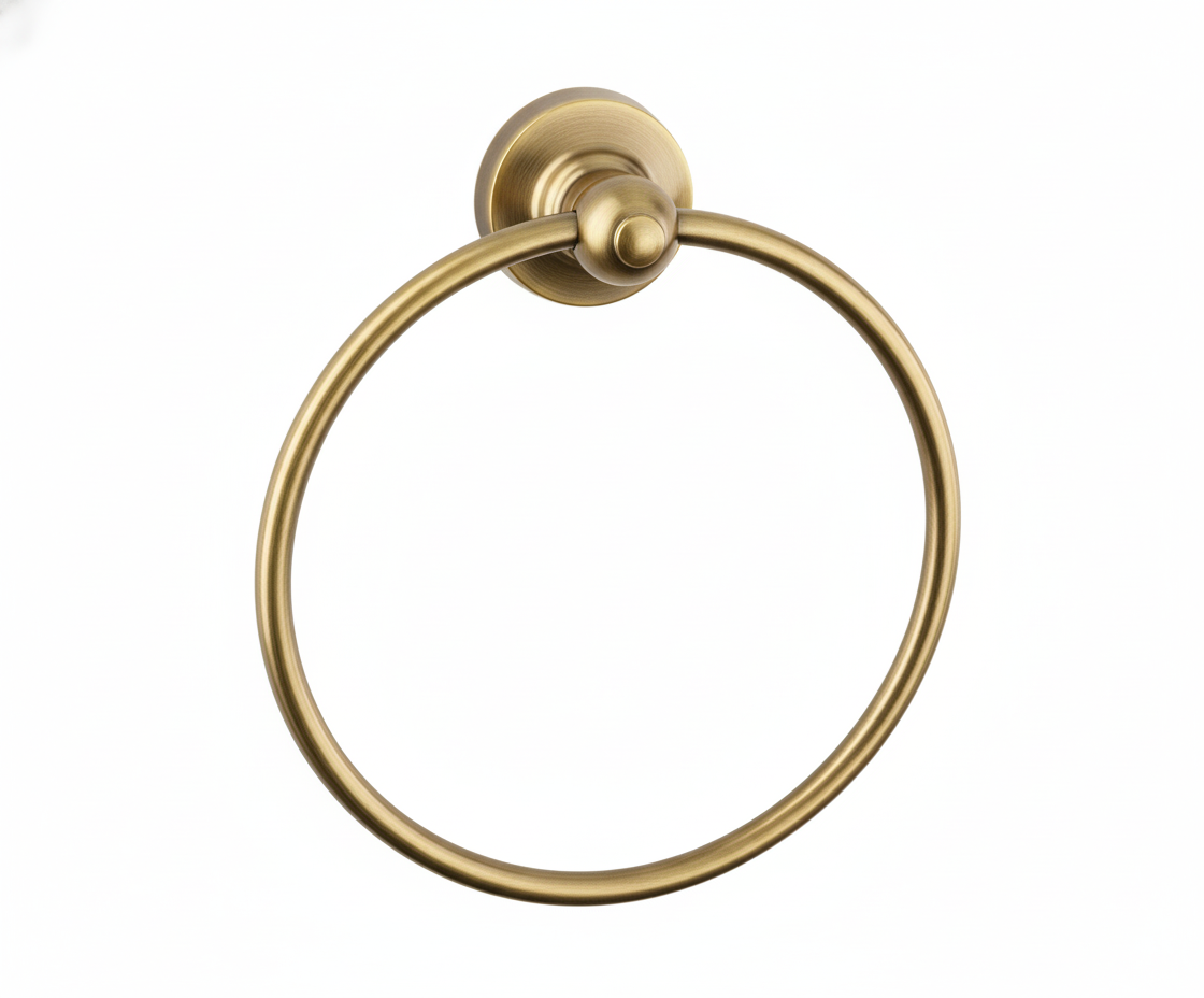 Weathered Brass TOWEL RING in a traditional style compatible with Barber Wilsons, Lefroy Brooks, Rudge, and Chadder & Co.