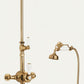 Weathered Brass EXSPOSED THERMOSTATIC SHOWER AND HANDSET CRADLE KIT in a traditional style compatible with Barber Wilsons, Lefroy Brooks, Rudge, and Chadder & Co.