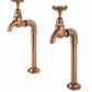 Weathered Copper BIB TAPS EXTENDED upstand bibs in a traditional style compatible with Barber Wilsons, Lefroy Brooks, Rudge, and Chadder & Co.