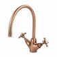 Weathered Copper KITCHEN MIXER SINGLE HOLE in a traditional style compatible with Barber Wilsons, Lefroy Brooks, Rudge, and Chadder & Co.