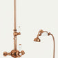 Weathered Copper EXSPOSED THERMOSTATIC SHOWER AND HANDSET CRADLE KIT in a traditional style compatible with Barber Wilsons, Lefroy Brooks, Rudge, and Chadder & Co.