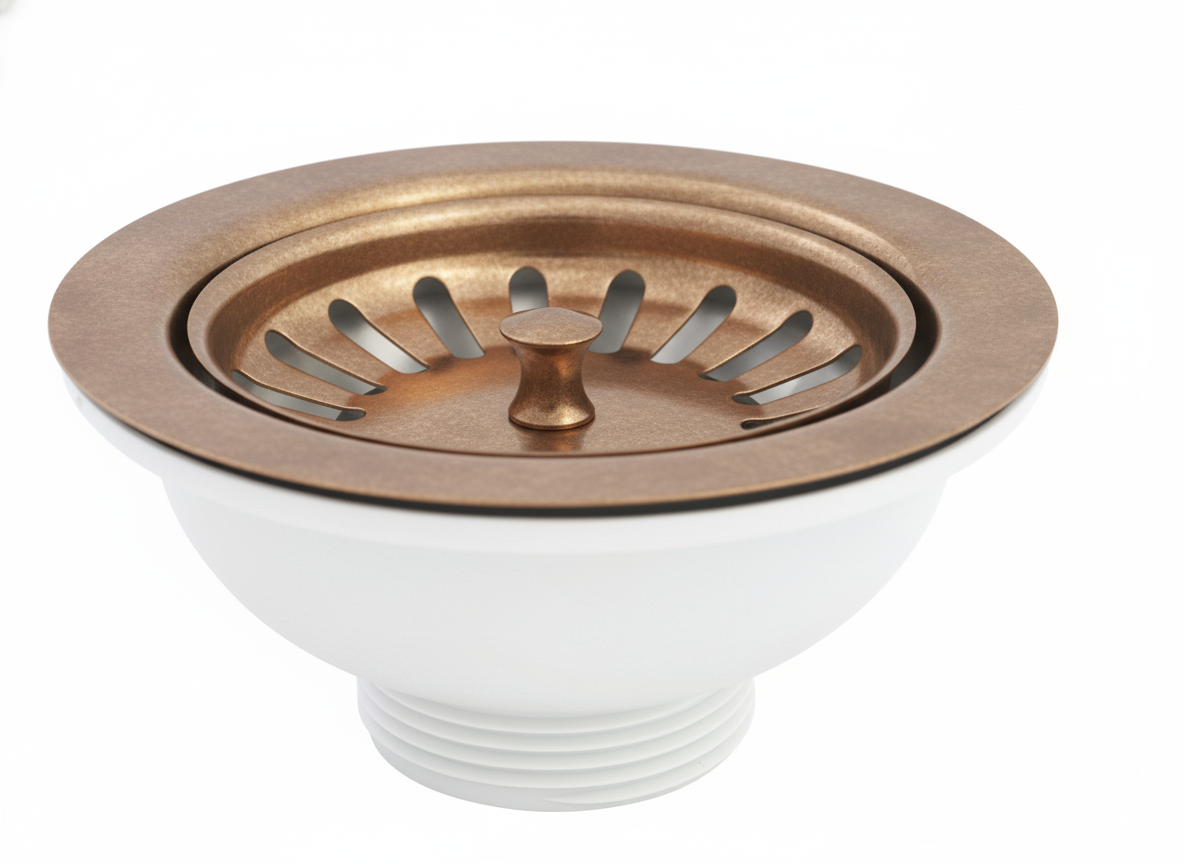 Weathered Copper KITCHEN SINK WASTE in a traditional style compatible with Barber Wilsons, Lefroy Brooks, Rudge, and Chadder & Co.